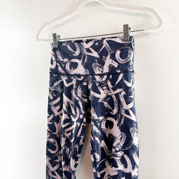 Lululemon Wunder Under Crop Luxtreme 21" Graffiti Pop Antoinette True Navy 6 - Picture 9 of 11